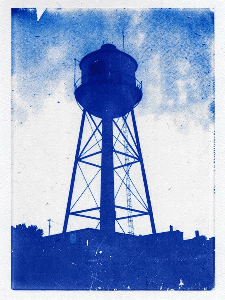 Water tower silhouette