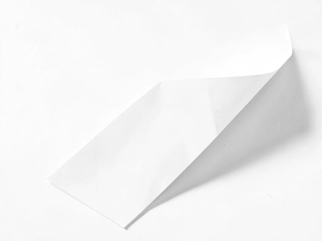 White paper folded creating shadow