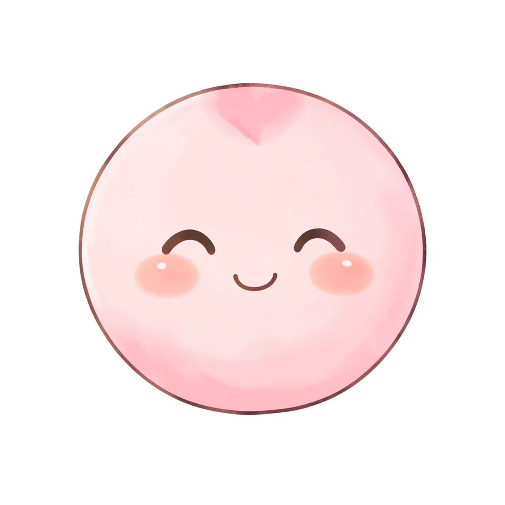 Kawaii peach with rosy cheeks