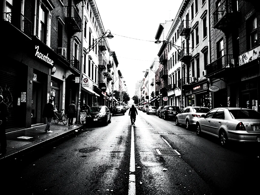 Street scene high contrast