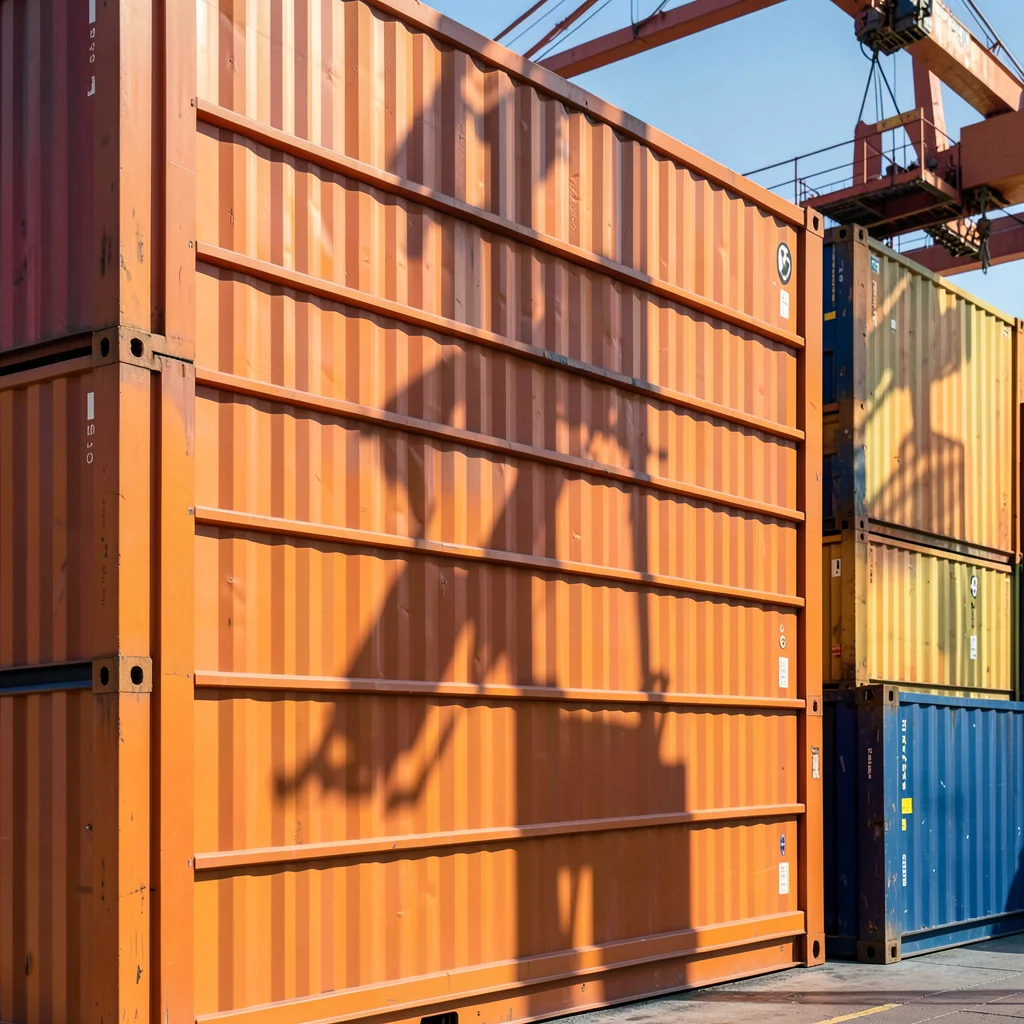 Corrugated Container Wall Orange Shadow Lines