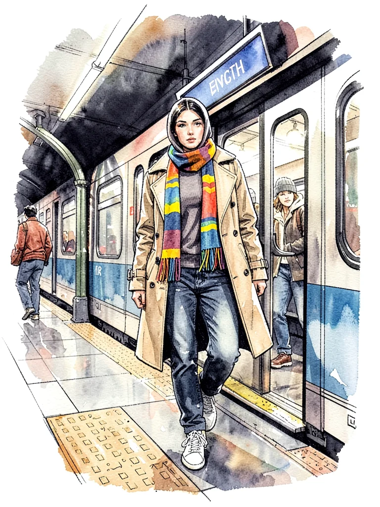Metro trench colorful scarf