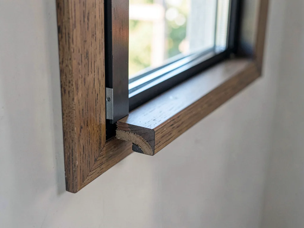 Window frame section showing depth