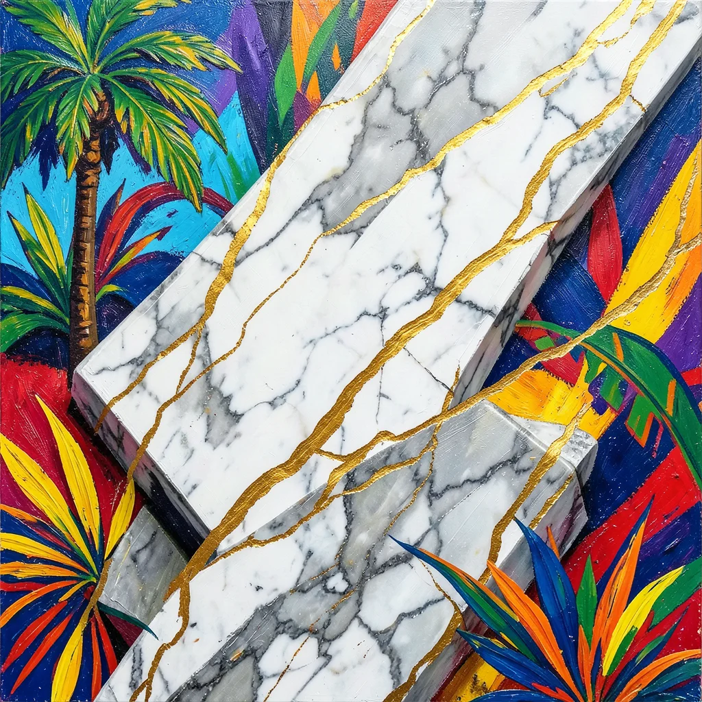 Marble texture with veins of gold running through white and grey stone