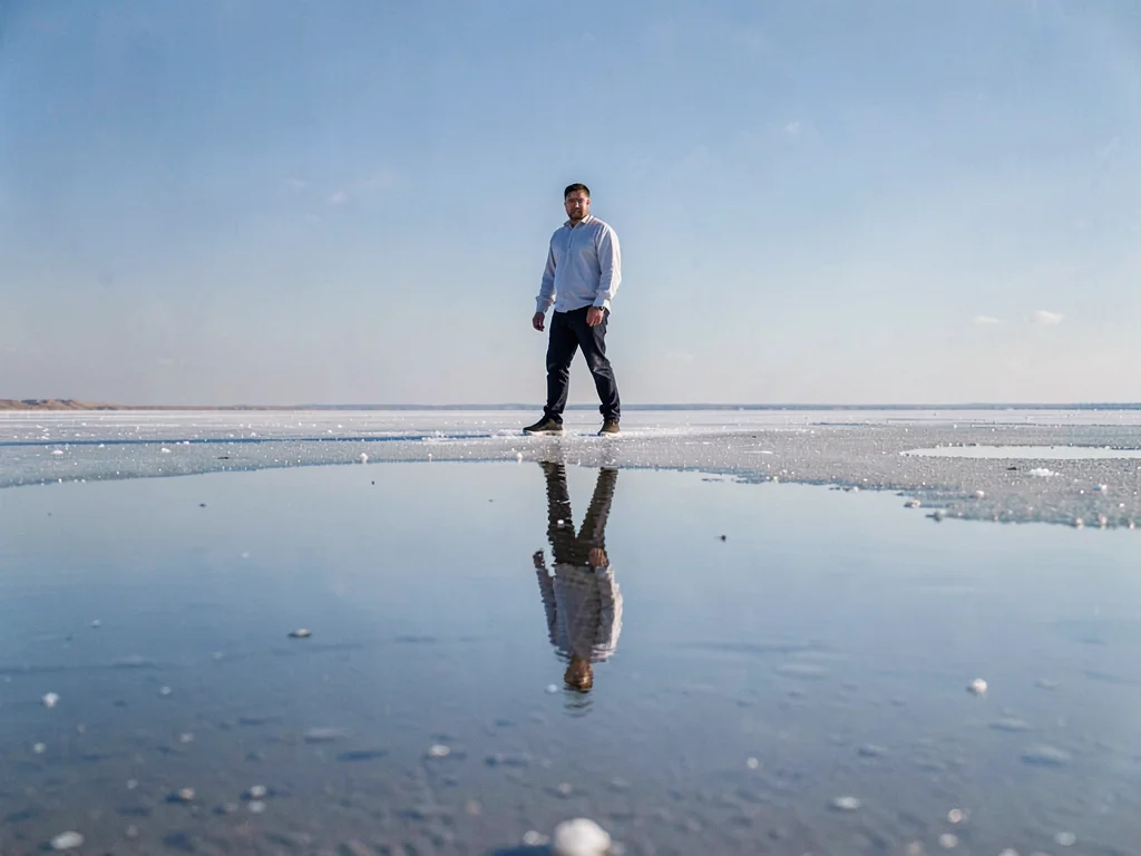 Single figure and reflection indistinguishable from each other