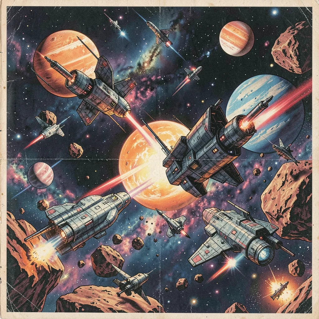 A galactic battle in asteroid field