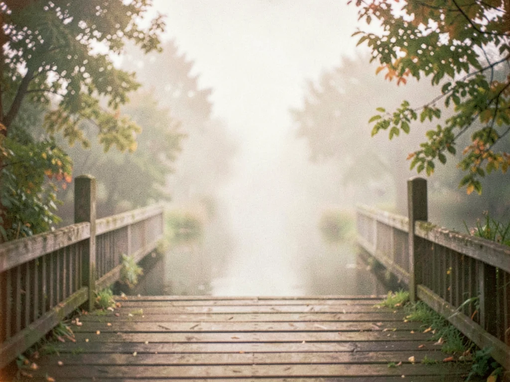Misty bridge soft romantic treatment