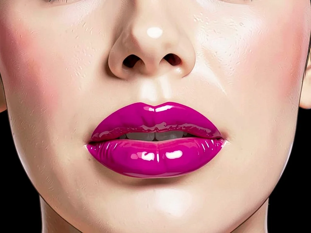Bold fuchsia lip high shine