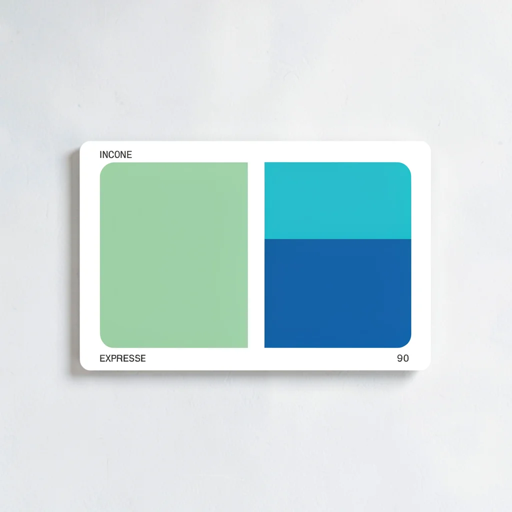 Abstract UI of a side-by-side income and expenses comparison bar, no text