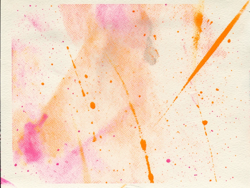 Risograph ink splatter texture, unintentional marks from a dirty drum, random sp
