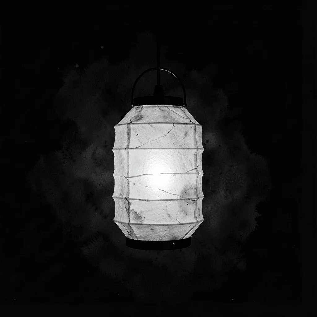 Stark minimalist composition, high contrast black and white tones, A paper lante