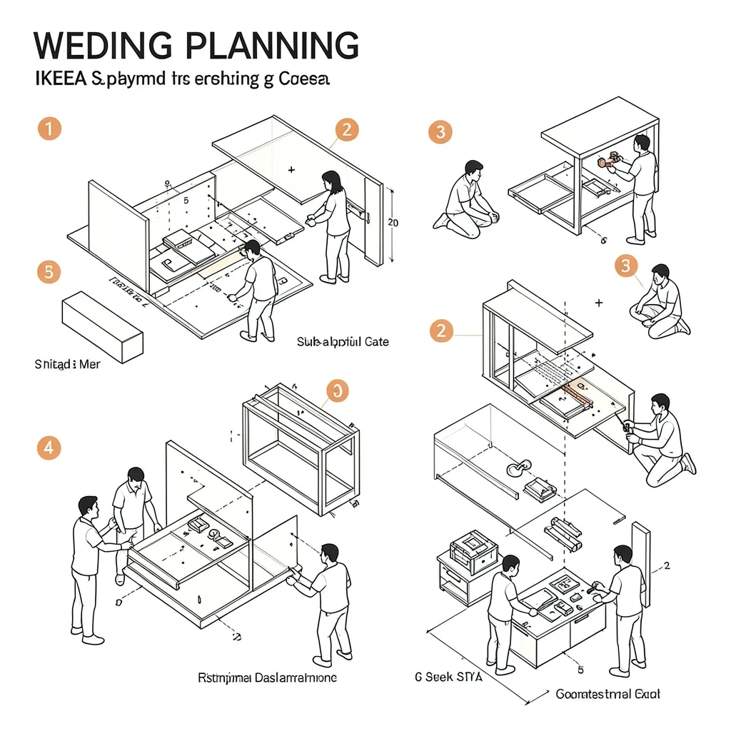 Wedding planning as IKEA assembly with multiple sub-assemblies