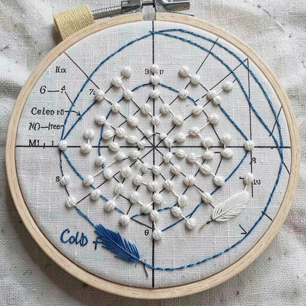 Hail French Knots — Raised Stitch Weather Notation