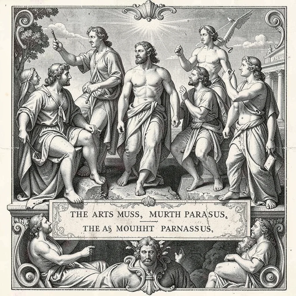 The arts as muses on Mount Parnassus