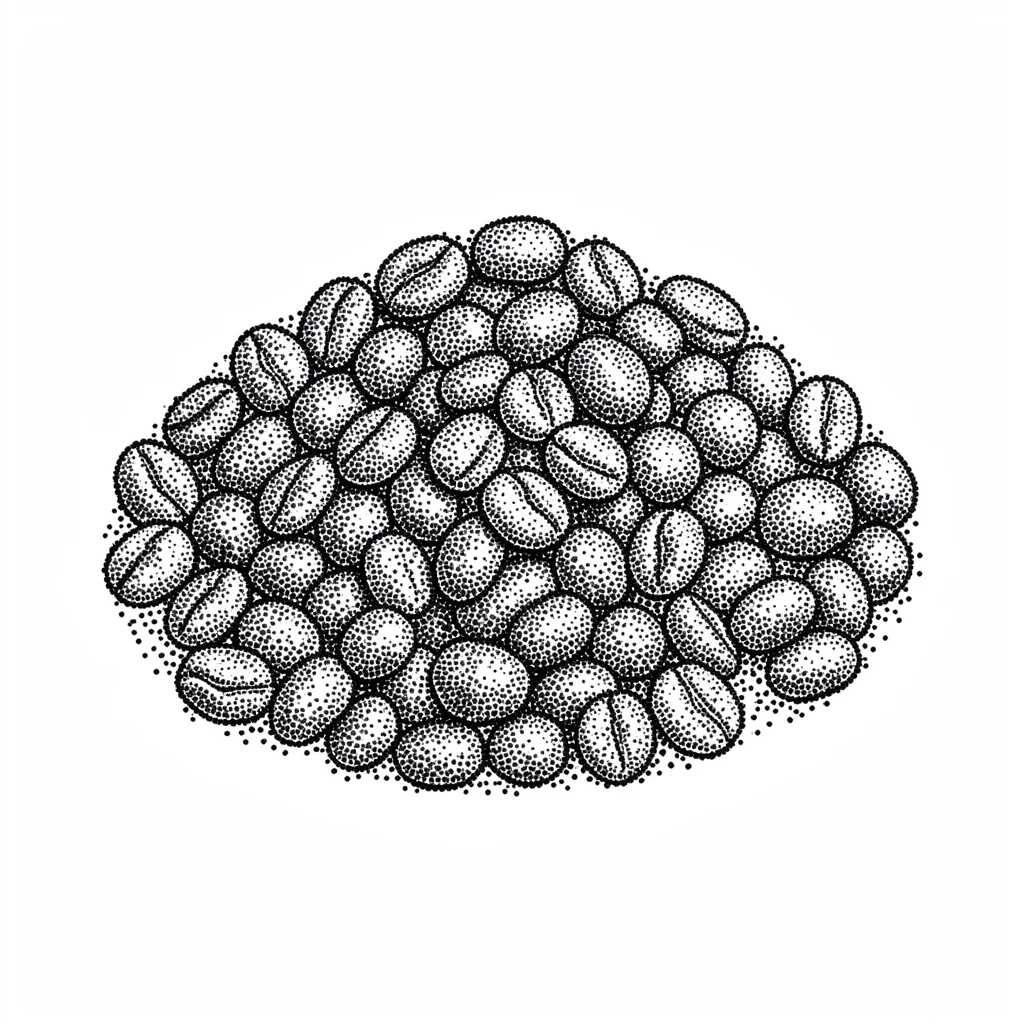 Coffee beans stippled