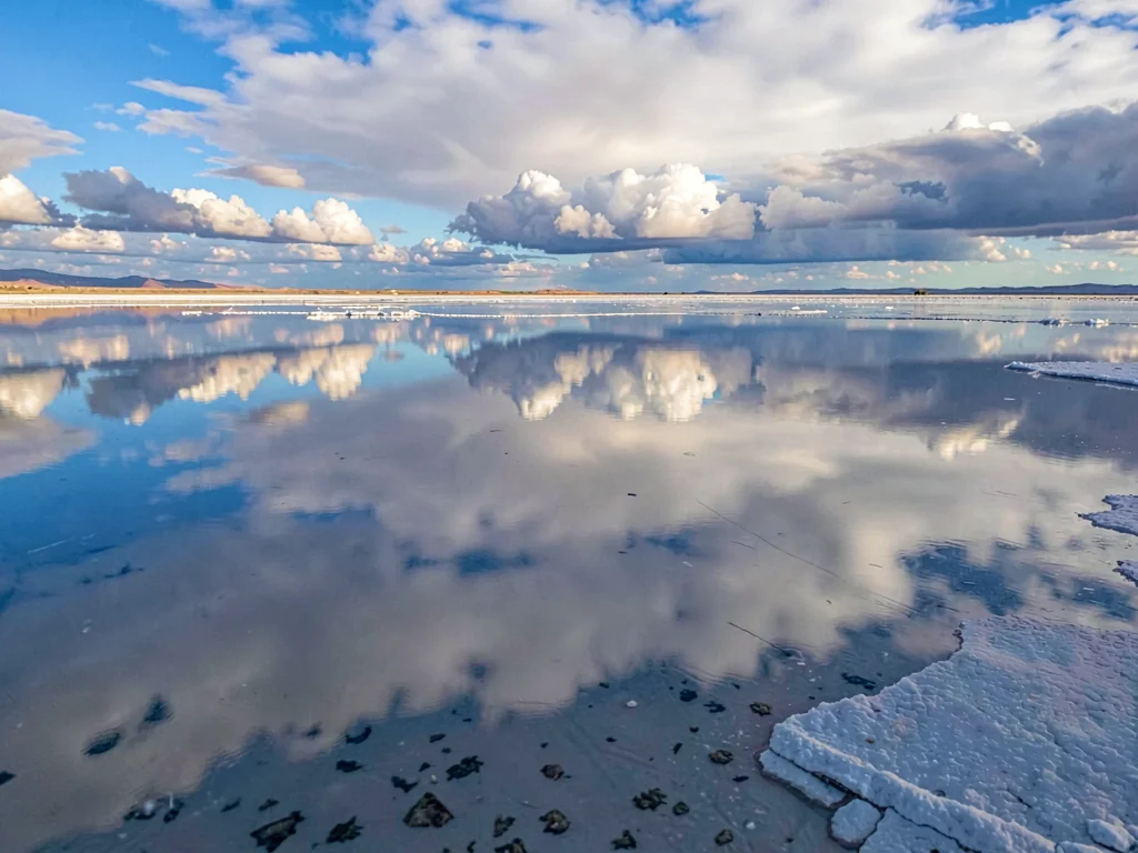 Cloud formation and reflection creating abstract field