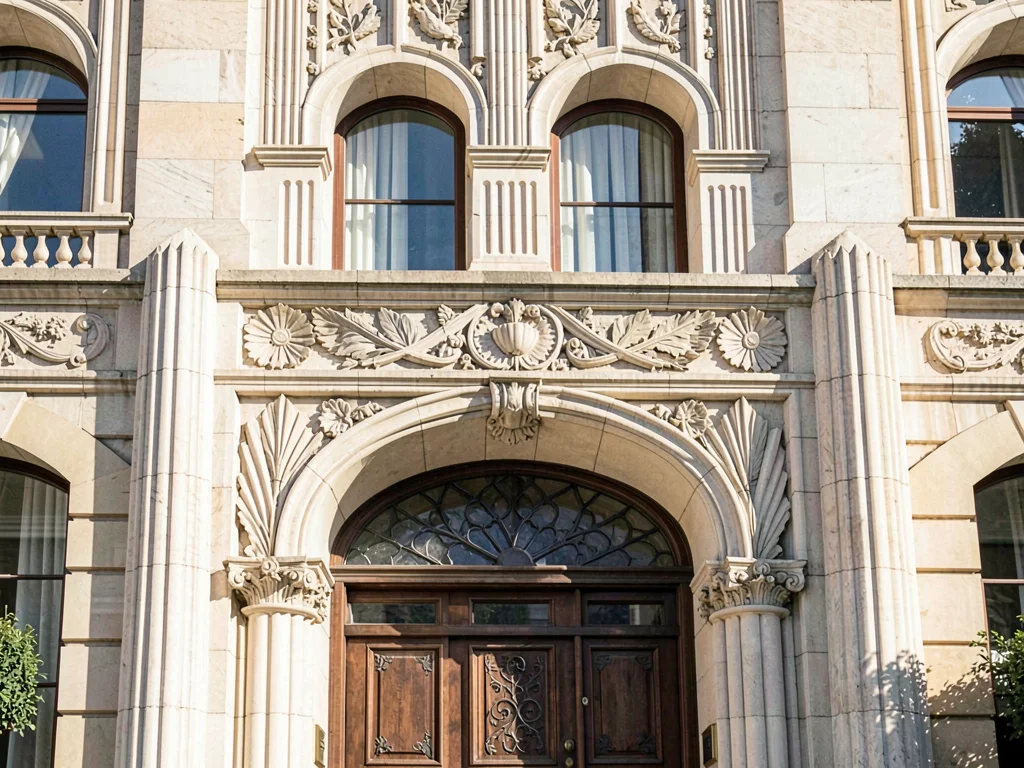 Art deco facade ornamentation