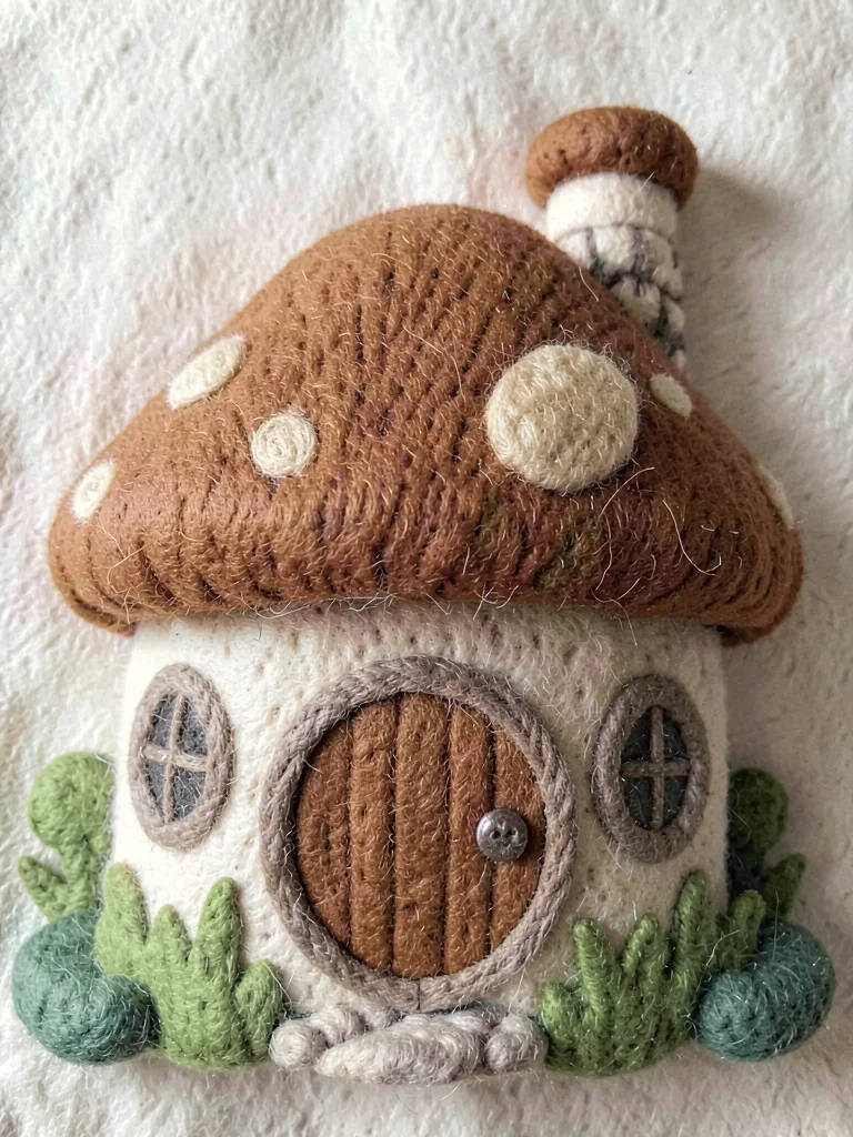 Mushroom house with chimney