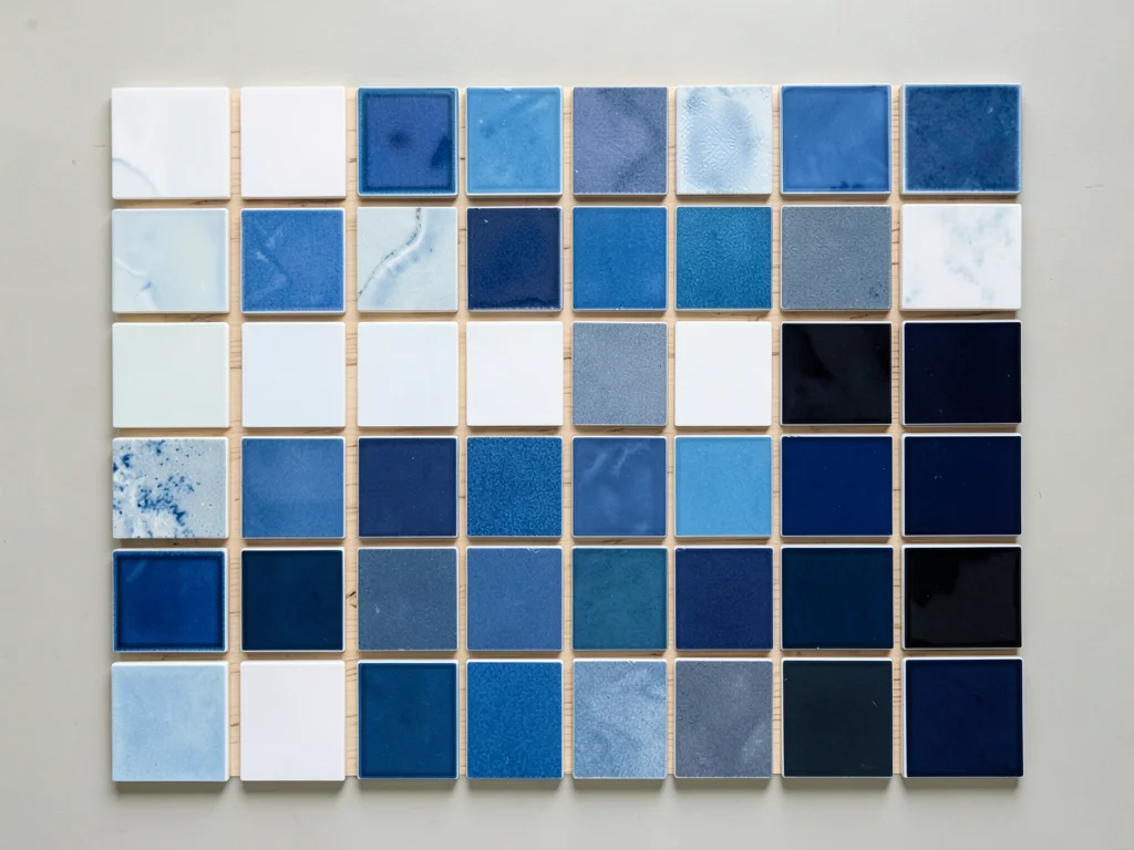 Blue Family Ceramic Glaze Tile Grid