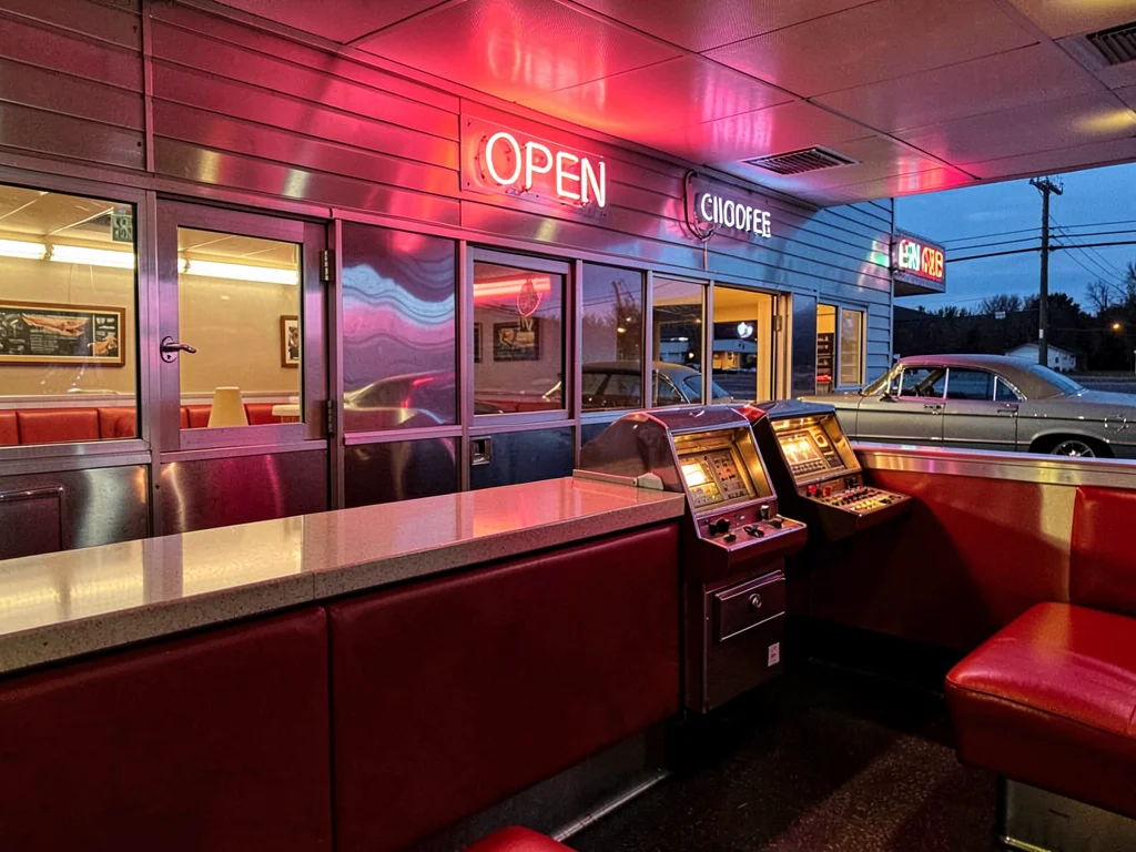 Diner Exterior at Dusk
