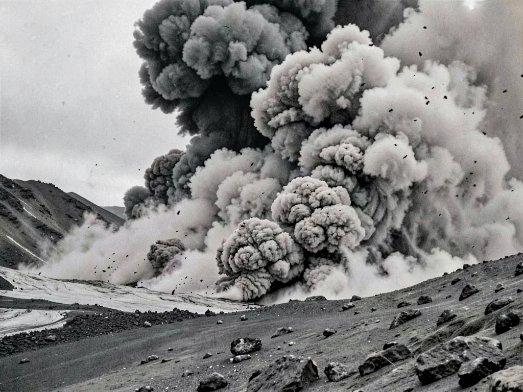 Ash fall on landscape covering all