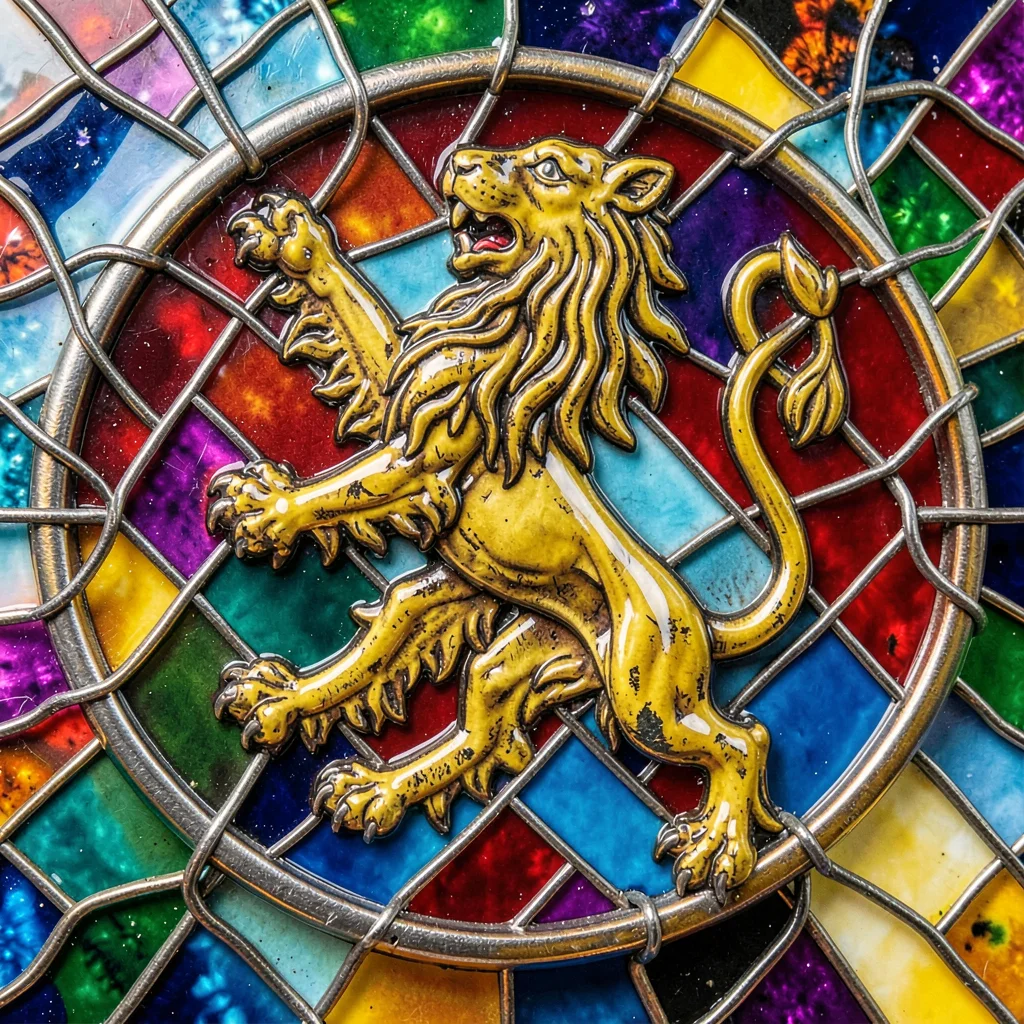Cloisonne heraldic lion