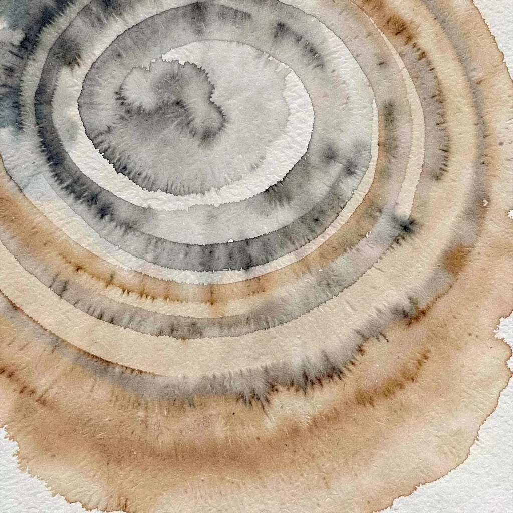 Wide expanding water-ripples fade outward from the upper-left in warm slate agai