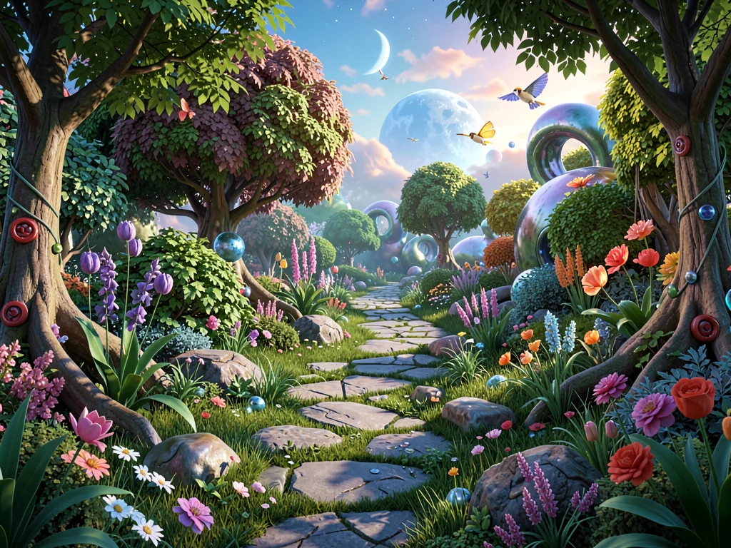 Garden surreal rendering