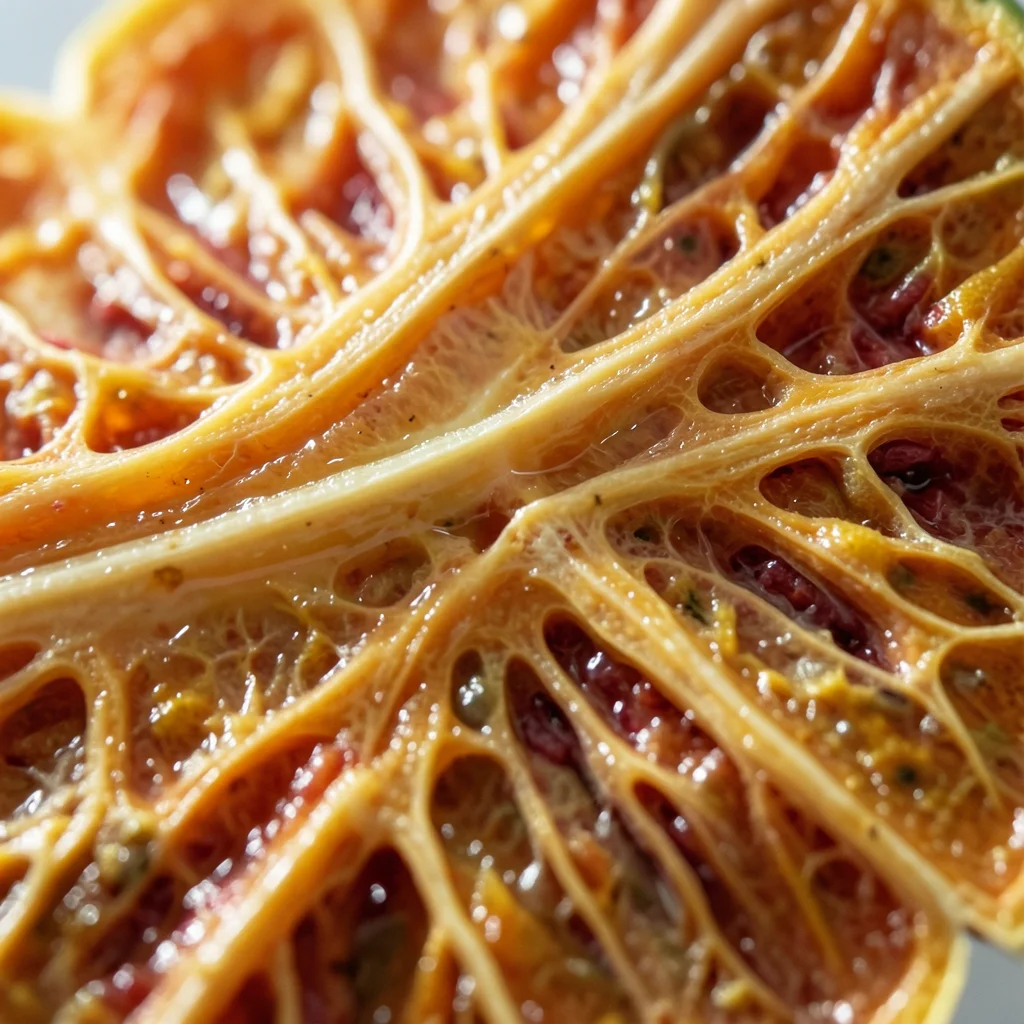 Close-up of pumpkin skin texture, ridges and color variations, macro lens