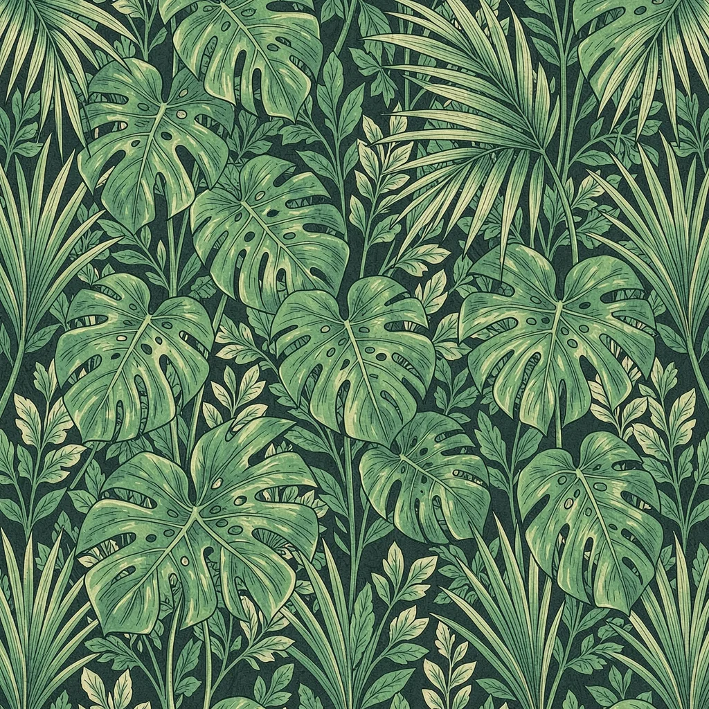 Tropical monstera palm green