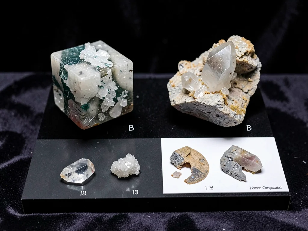 Halite Fresh vs Weathered Comparative Display