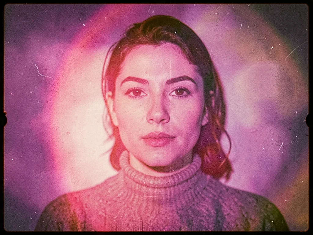 Portrait with magenta highlight fog