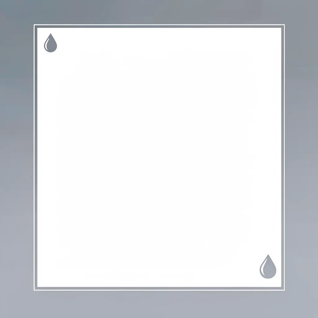 Editorial pull-quote layout with a small water-drop dingbat at the corner, calm 