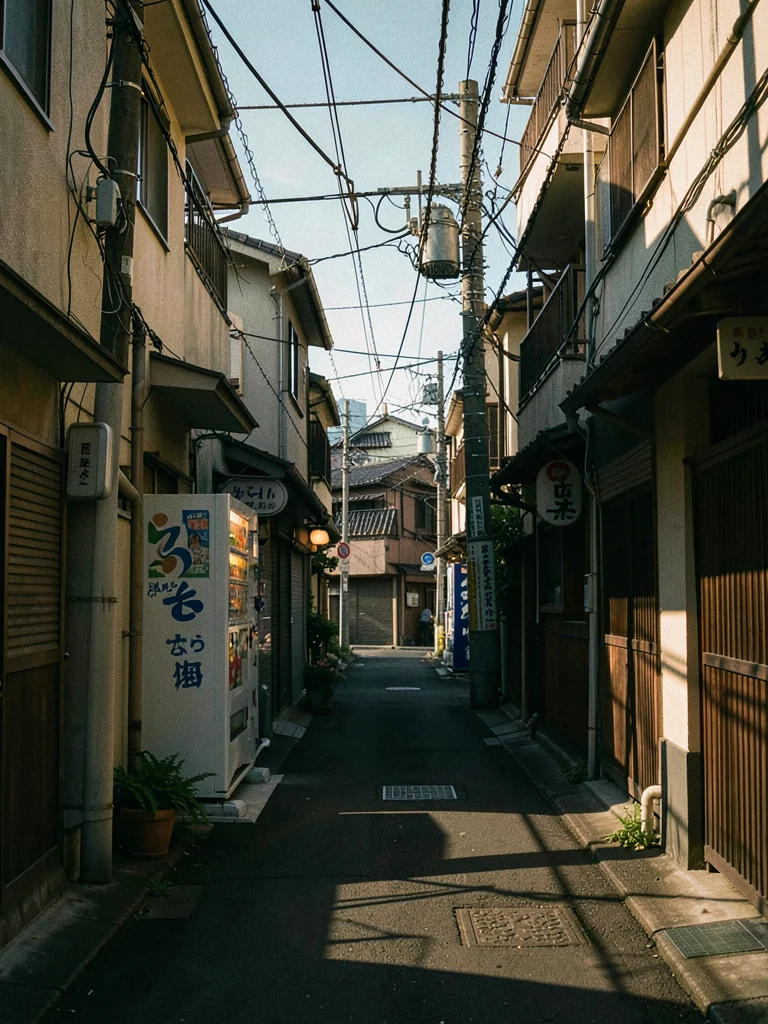 Train shadows in Osaka alley