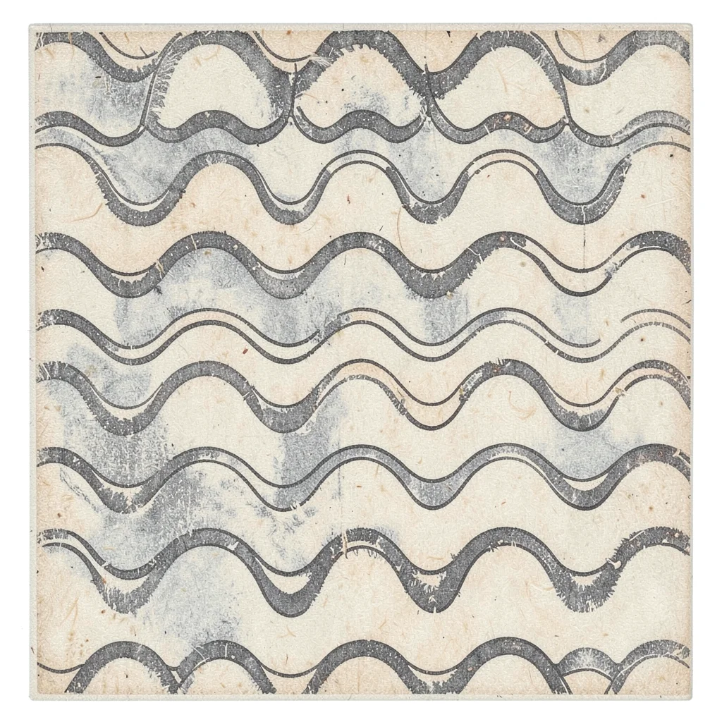 Rooftile pattern viewed straight on, repeating curved forms