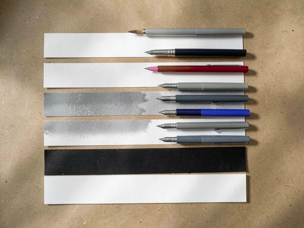 Brush Pen Set With Stroke Samples