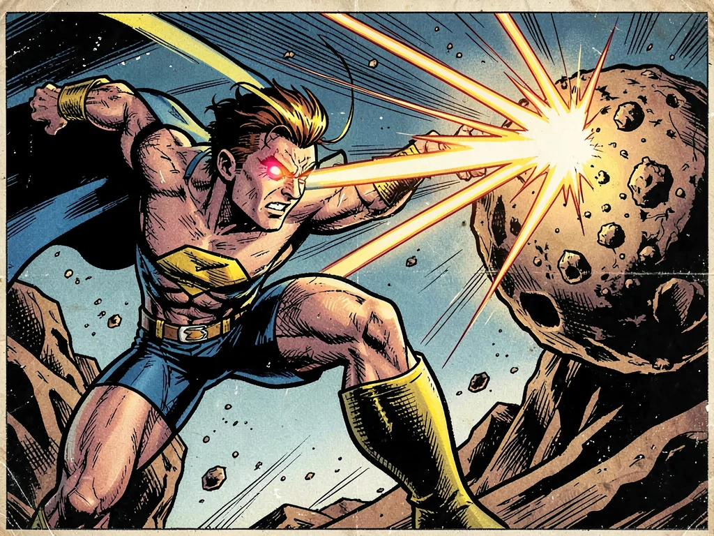 Hero blasting asteroid