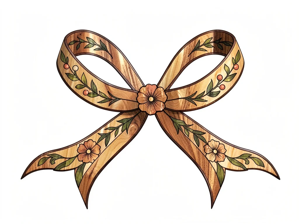 Marquetry ribbon bow
