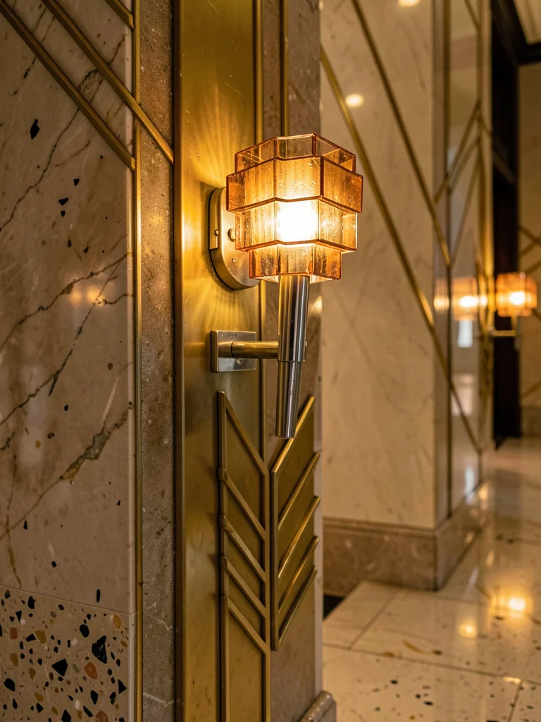 Zigzag Amber Glass Sconce