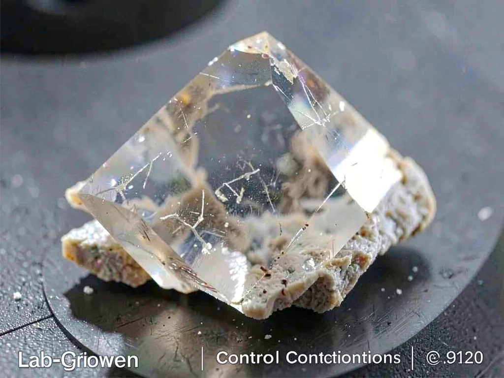 Lab-grown crystal showing control conditions
