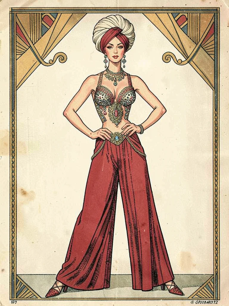Harem pants jeweled turban