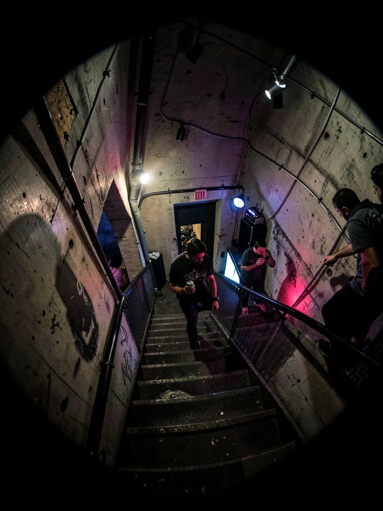 Underground club stairwell