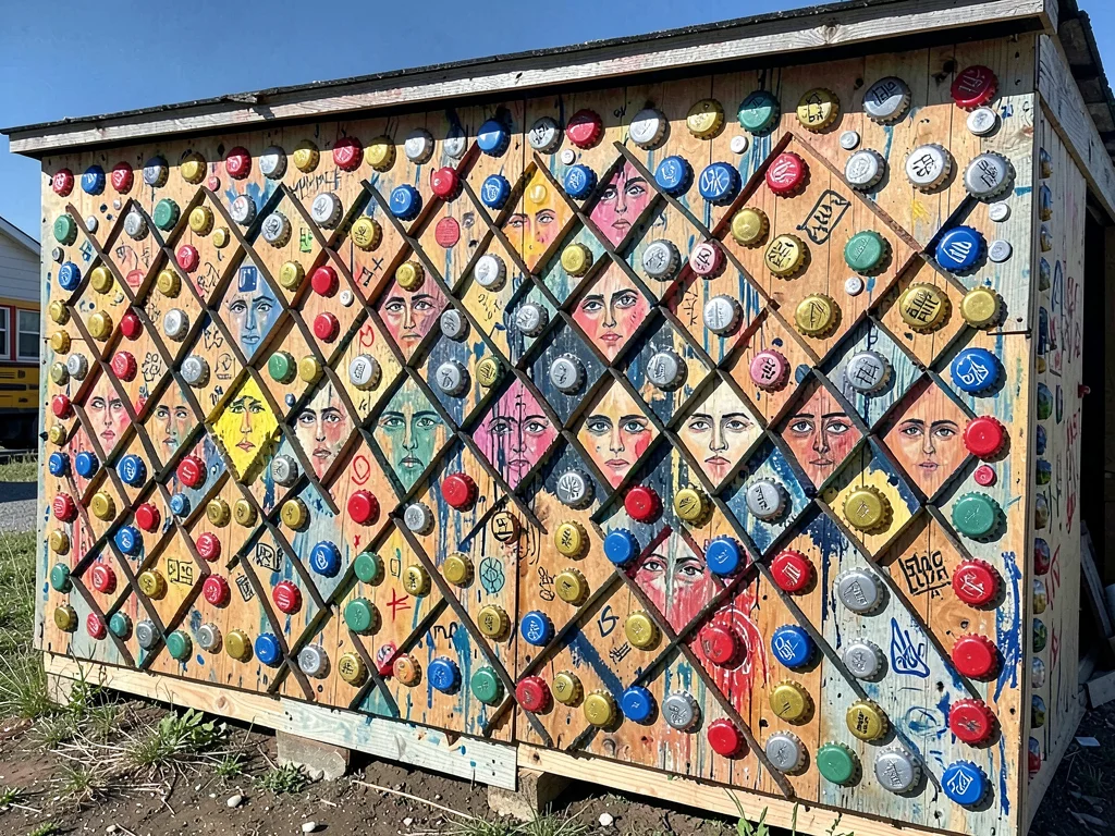 Bottle Cap Diamond Shed Wall