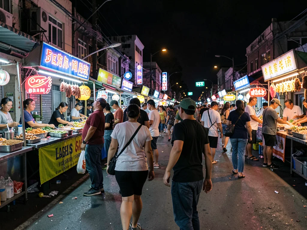 Night market neon glow