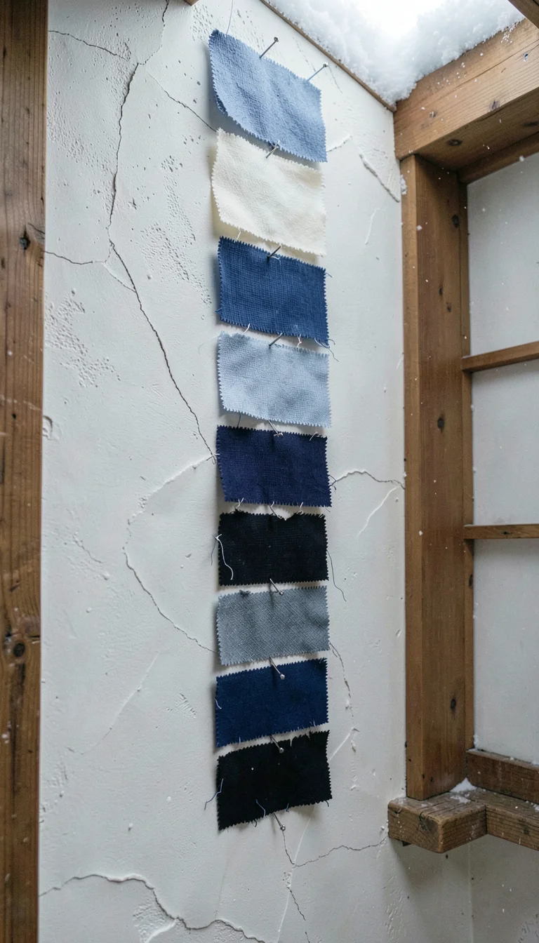 Documentary-style photograph, intimate and close, northern Japanese textile work
