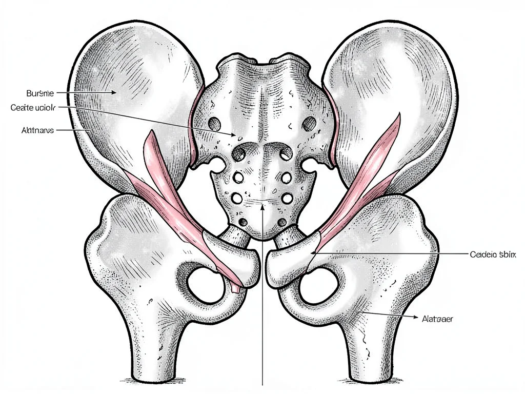Human pelvis anatomy anterior view