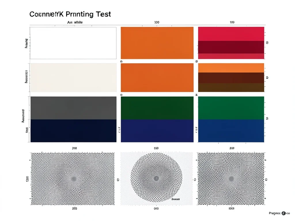 An ink density test showing graduated color patches transitioning from paper whi
