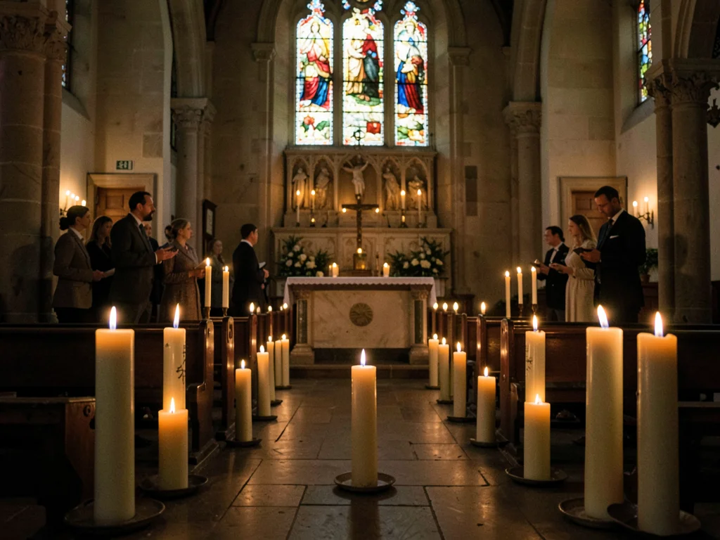 Church vigil candles