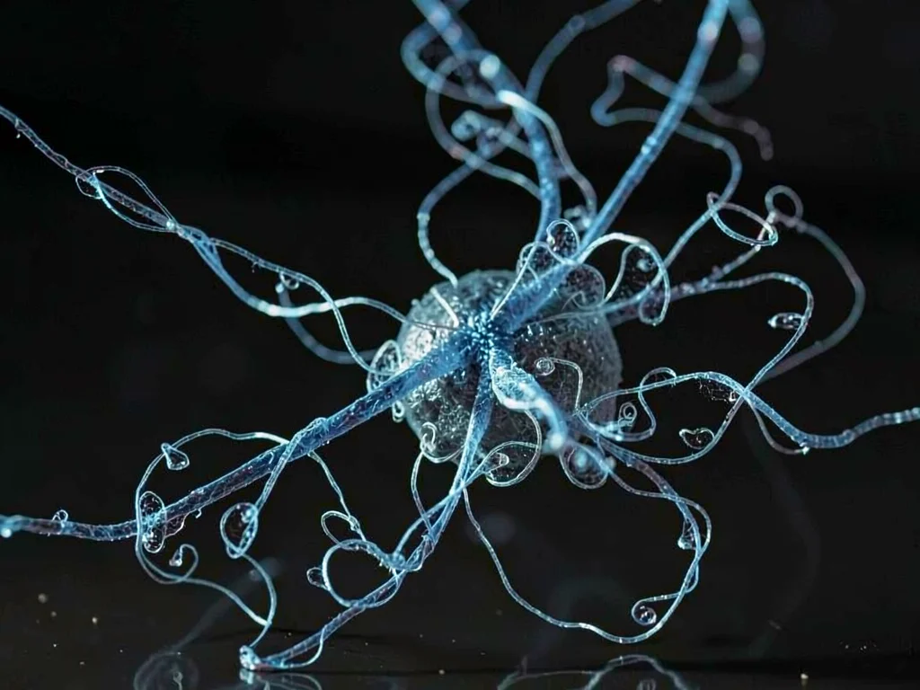 Ferrofluid forming fractal tendrils reaching toward sound source