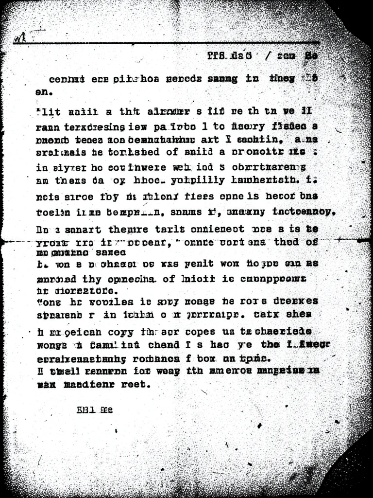 Typewritten page copied until letter shapes bleed into each other, words becomin